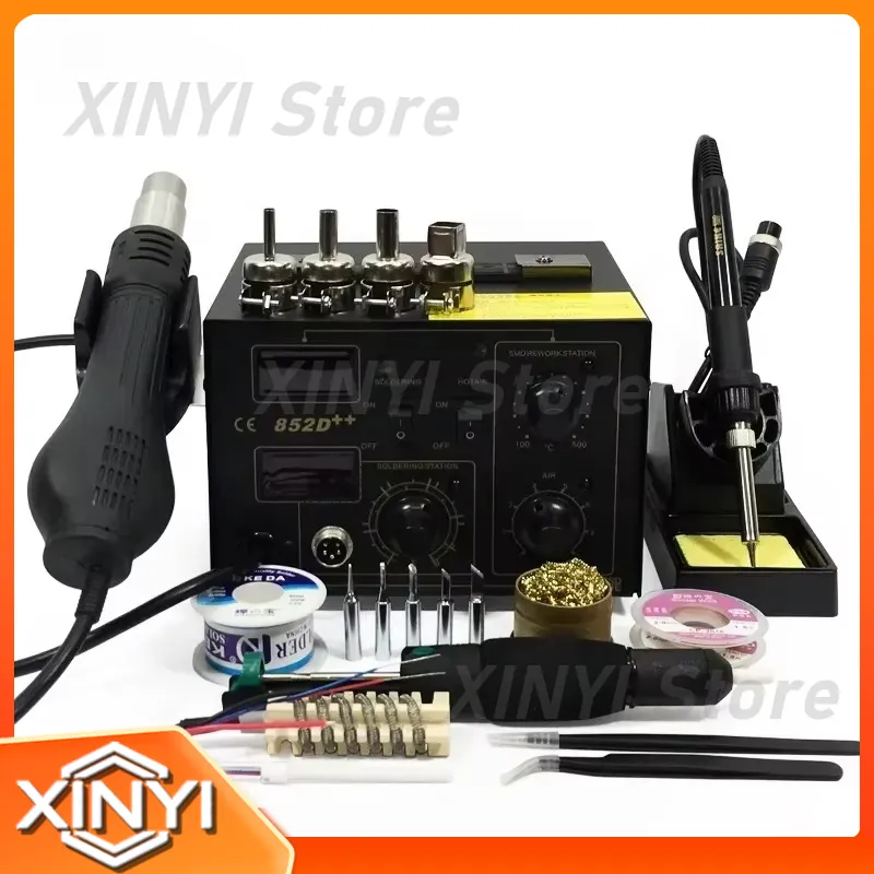 SAIKE 852D++ 2 in 1 SMD Rework - Smd Rework Station Hot Air Soldering 2 In 1 ulasan dan harga
